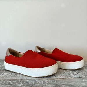 Zara-Burnt Orange Platform Slip On Sneakers